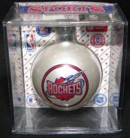 NBA HOUSTON ROCKETS Christmas Glass Ornament New